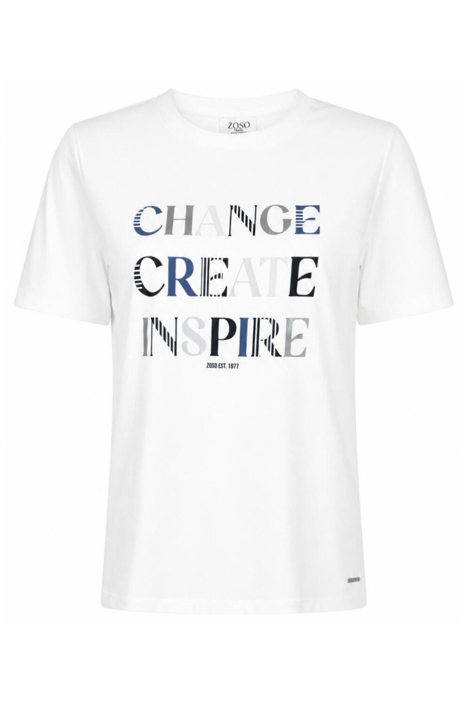 Zoso witte dames t-shirt | Vooraanzicht