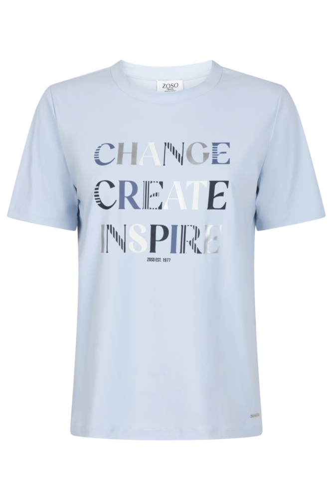 Zoso blauwe dames t-shirt | Vooraanzicht