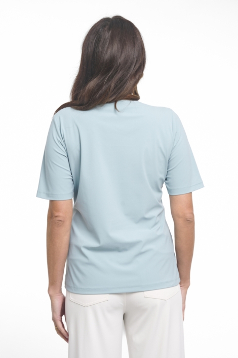Zoso blauwe dames t-shirt | Model achteraanzicht