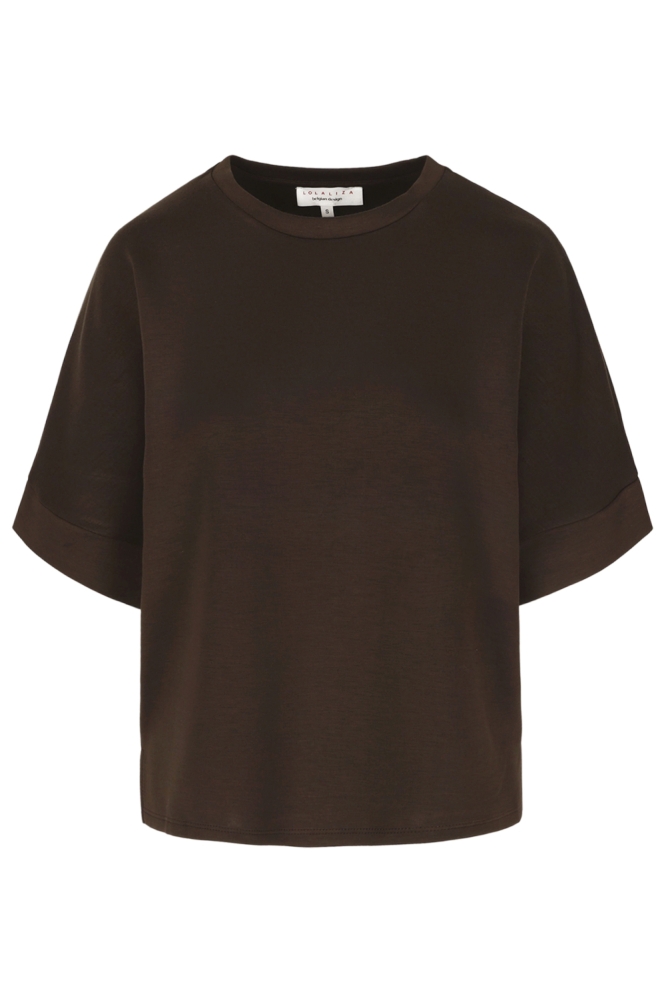 LolaLiza bruine dames t-shirt | Vooraanzicht