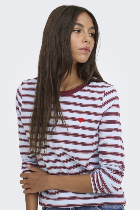 Jacqueline de Yong blauwe dames t-shirt | Model vooraanzicht