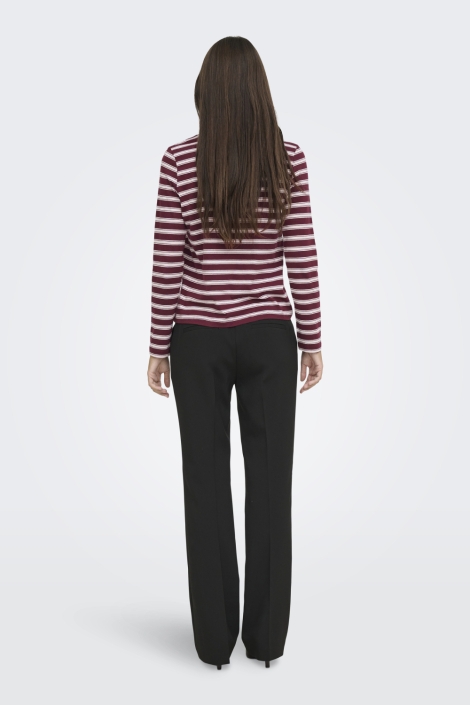 Jacqueline de Yong bordeaux dames t-shirt | Model achteraanzicht