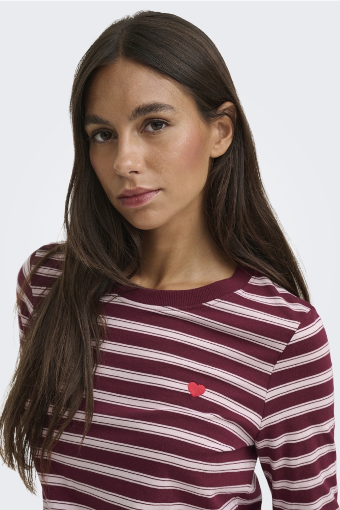 Jacqueline de Yong bordeaux dames t-shirt | Close up