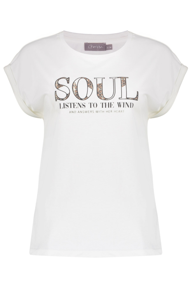 Geisha witte dames t-shirt | Vooraanzicht