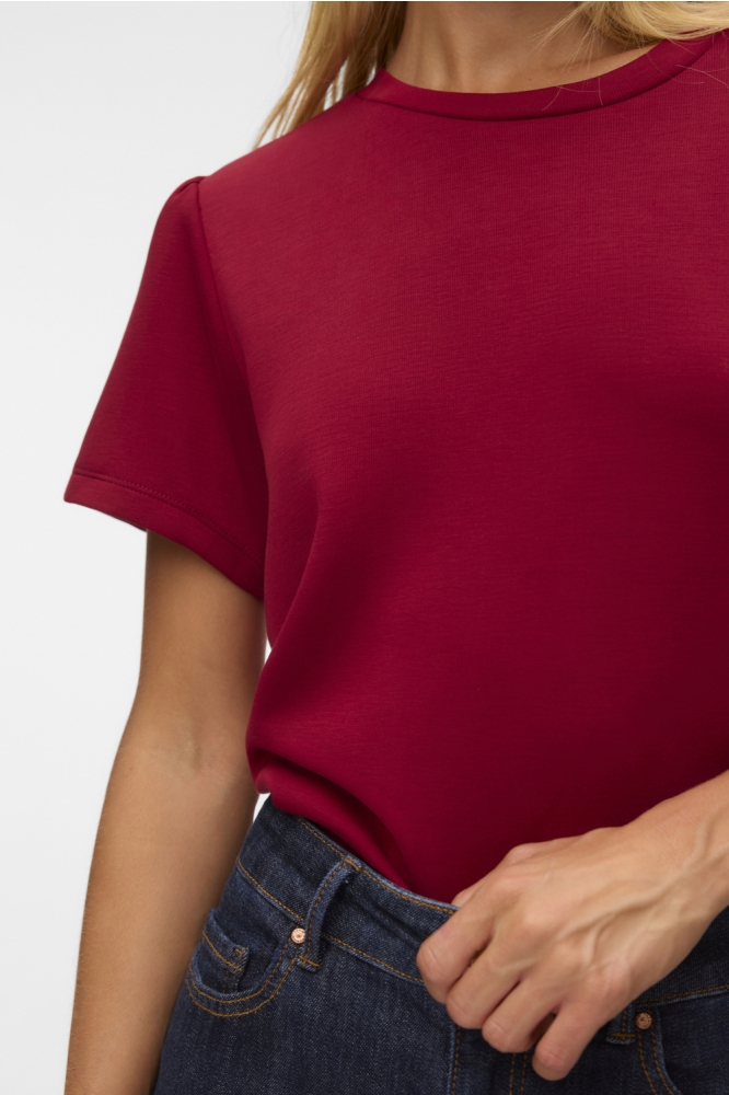 Vero Moda rode dames t-shirt | Close up