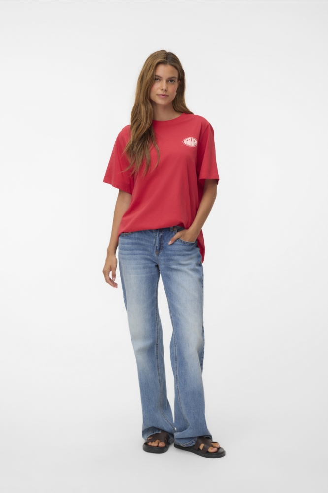 Vero Moda rode dames t-shirt | Model