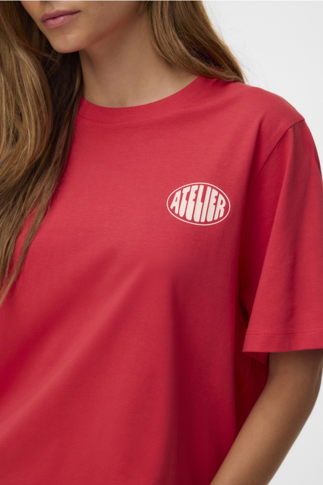 Vero Moda rode dames t-shirt | Close up