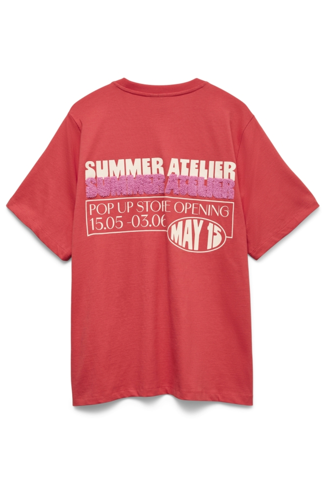 Vero Moda rode dames t-shirt | Achteraanzicht