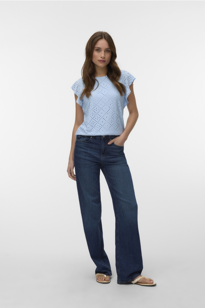 Vero Moda blauwe dames t-shirt | Model