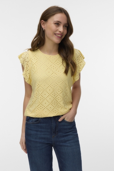 Vero Moda vmtassa sl frill top noos Geel