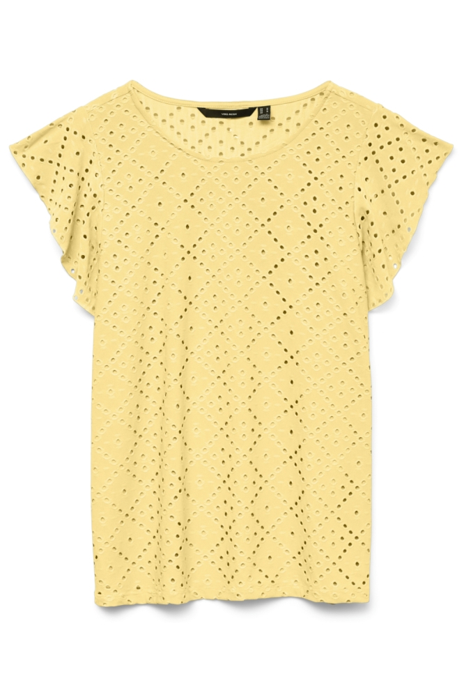 Vero Moda gele dames t-shirt | Vooraanzicht