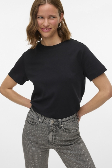 Vero Moda awnaima ss o-neck t-shirt noos Zwart