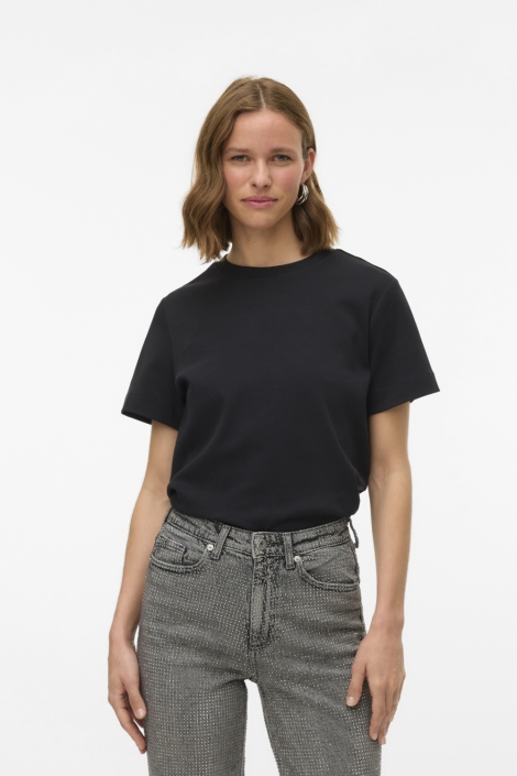 Vero Moda zwarte dames t-shirt | Model vooraanzicht