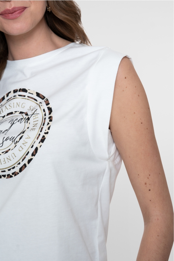 Geisha witte dames top | Kleurstaal