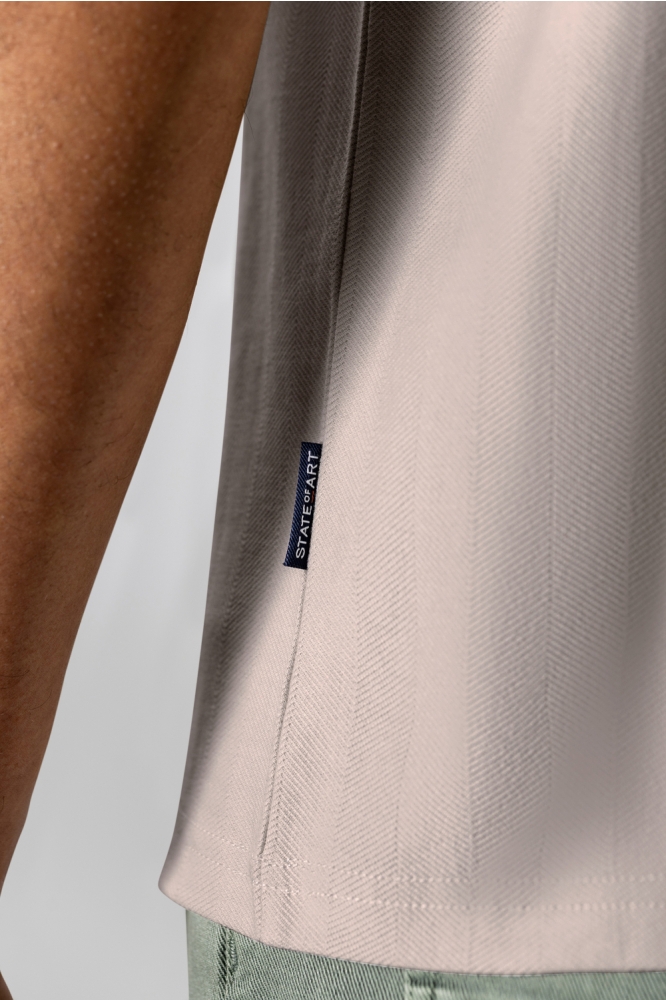 State of Art beige heren t-shirt | Close up