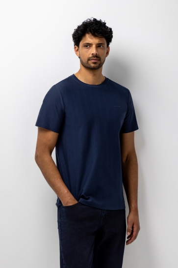 State of Art T-shirt T SHIRT MET VISGRAAT PATROON 36126399 DONKERBLAUW UNI
