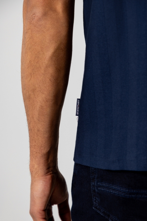 State of Art blauwe heren t-shirt | Close up