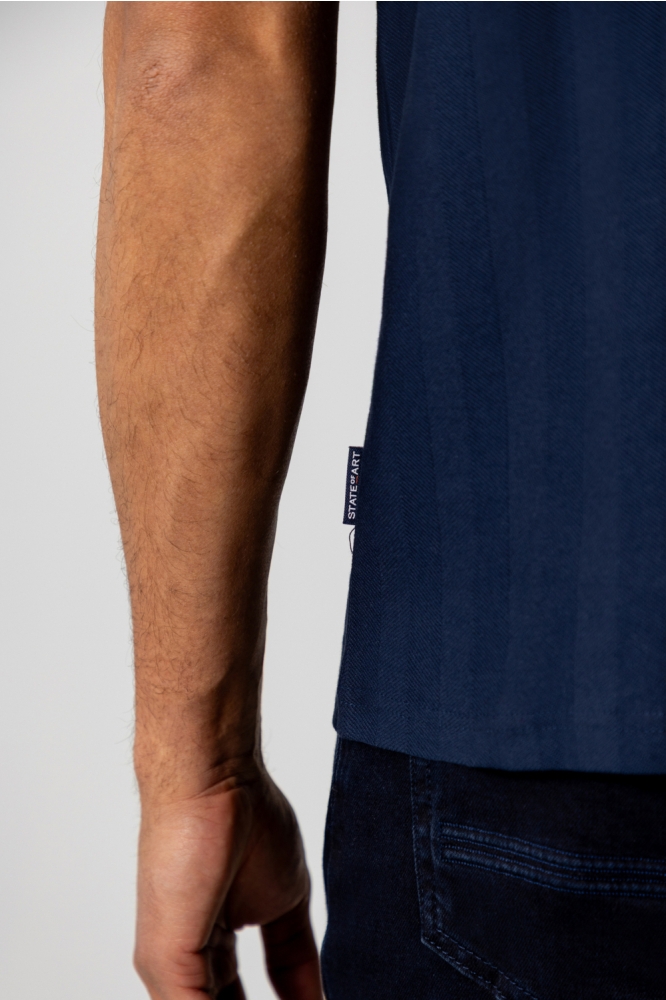State of Art blauwe heren t-shirt | Close up