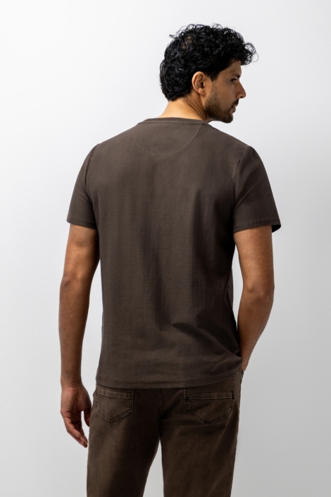 State of Art bruine heren t-shirt | Model achteraanzicht