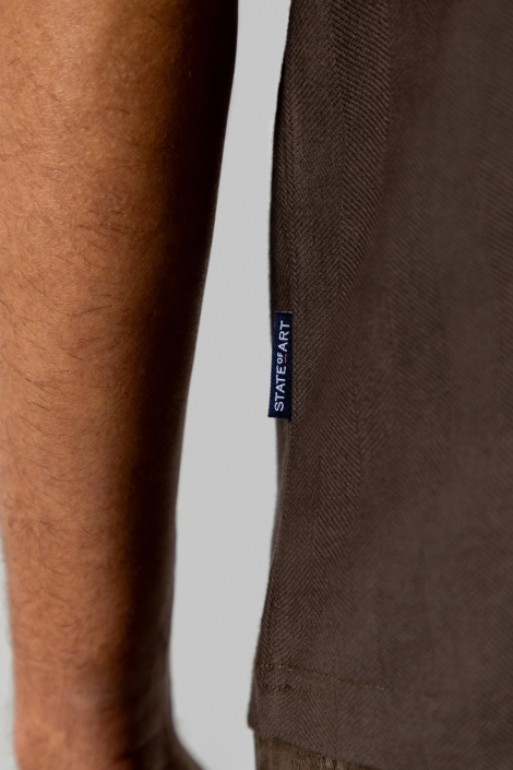 State of Art bruine heren t-shirt | Close up
