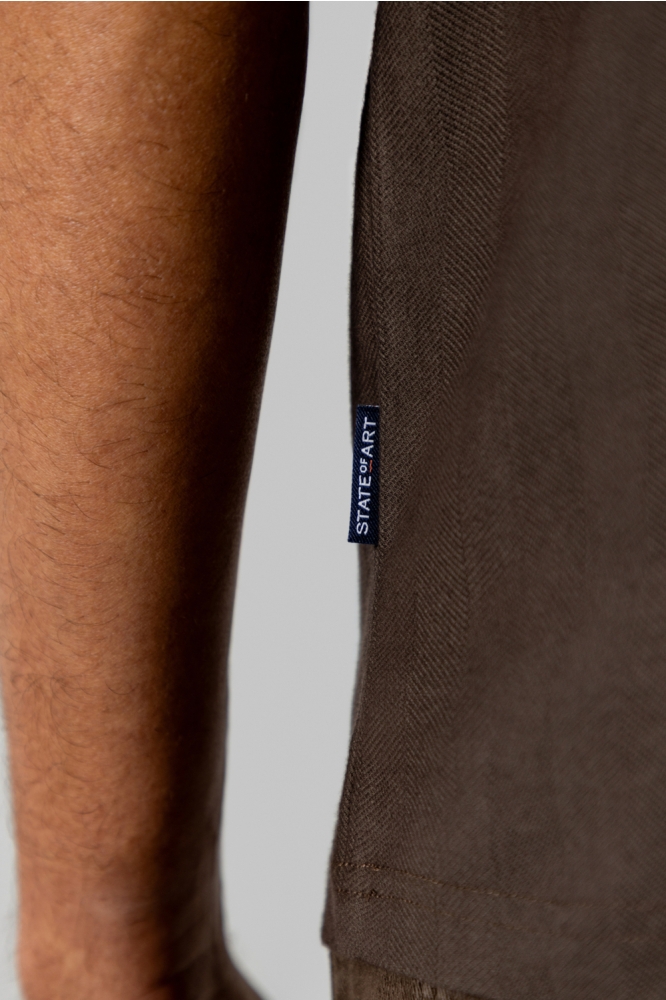 State of Art bruine heren t-shirt | Close up
