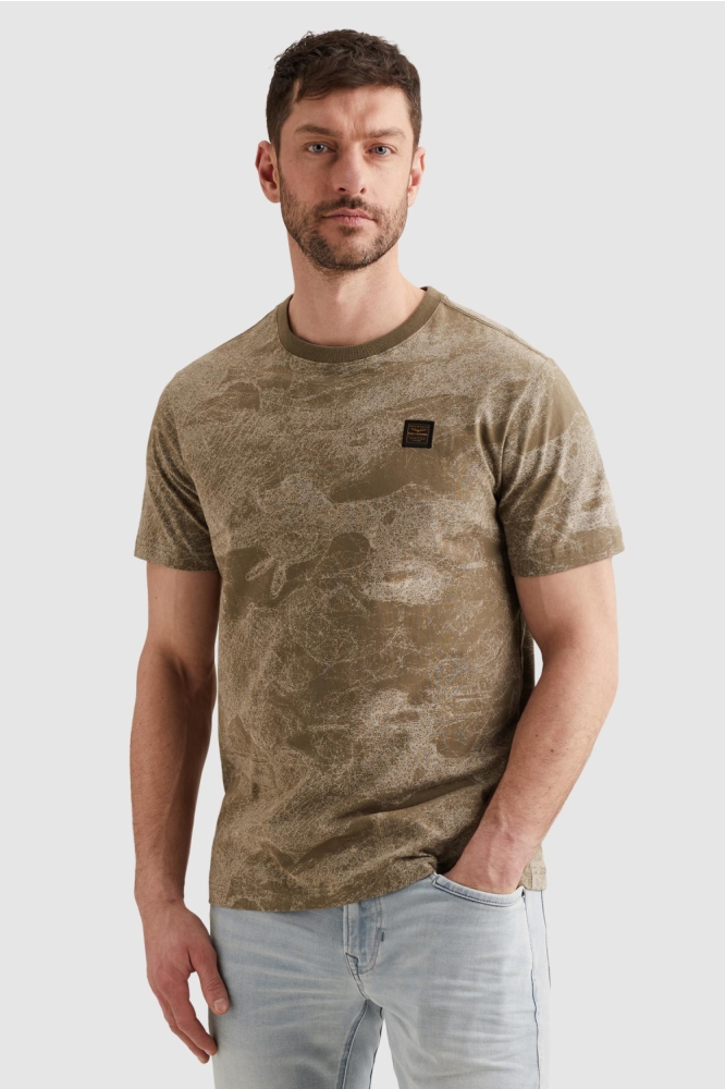 PME legend camel heren t-shirt | Model vooraanzicht