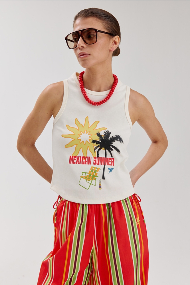 Harper & Yve ecru dames top | Model vooraanzicht