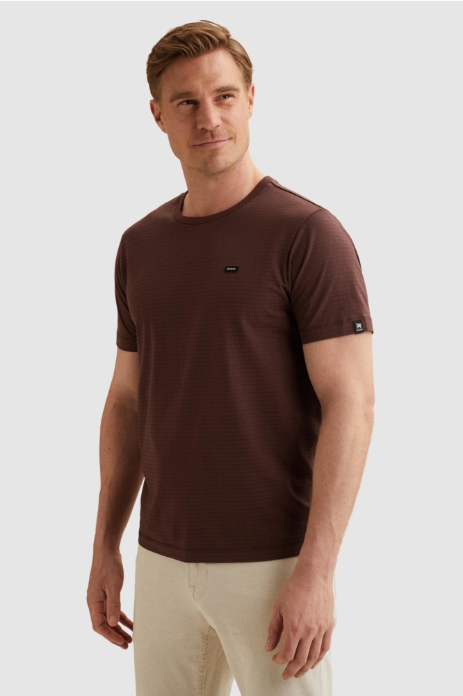 Vanguard bordeaux heren t-shirt | Model vooraanzicht