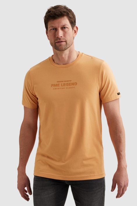 PME legend oranje heren t-shirt | Model vooraanzicht