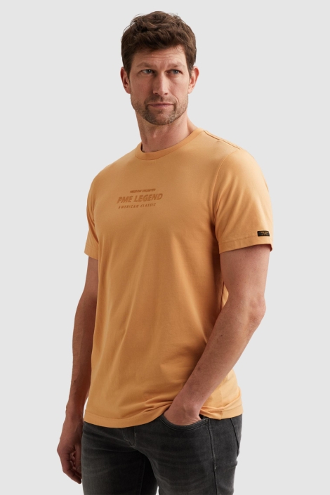PME legend oranje heren t-shirt | Model zijaanzicht