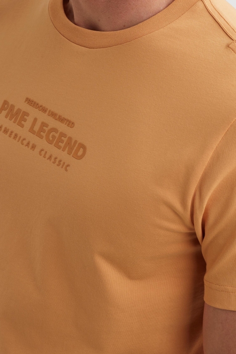 PME legend oranje heren t-shirt | Close up