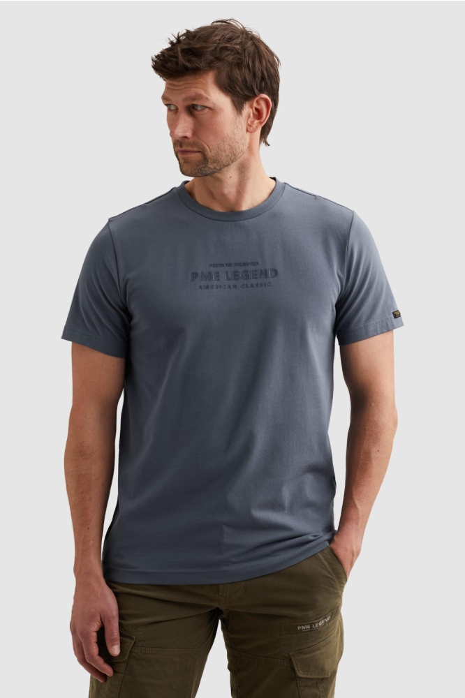 PME legend blauwe heren t-shirt | Model vooraanzicht