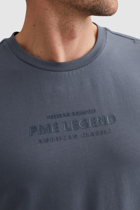 PME legend blauwe heren t-shirt | Close up