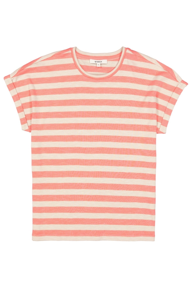 Garcia roze dames t-shirt | Vooraanzicht