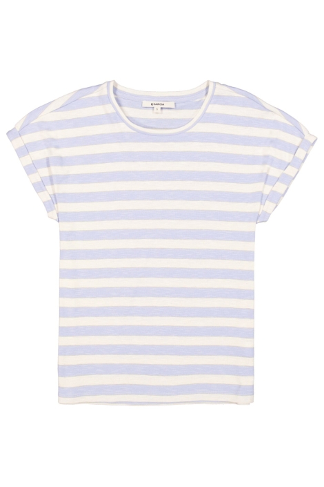 Garcia blauwe dames t-shirt | Vooraanzicht