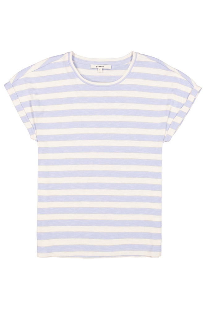 Garcia blauwe dames t-shirt | Vooraanzicht