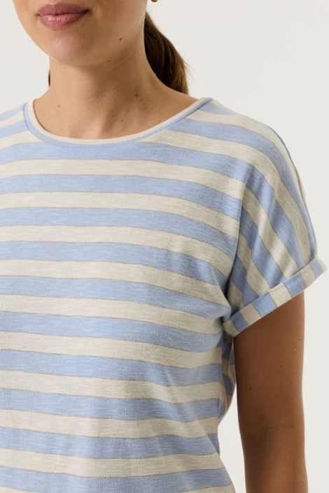 Garcia blauwe dames t-shirt | Close up