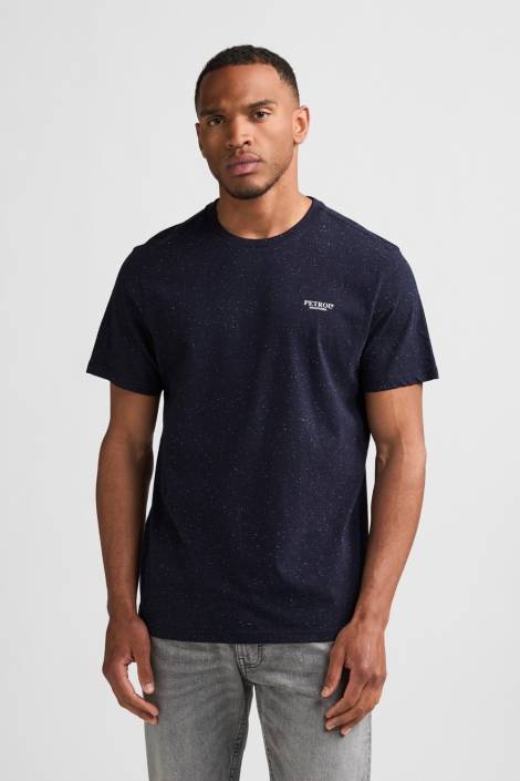 Petrol Industries blauwe heren t-shirt | Model vooraanzicht