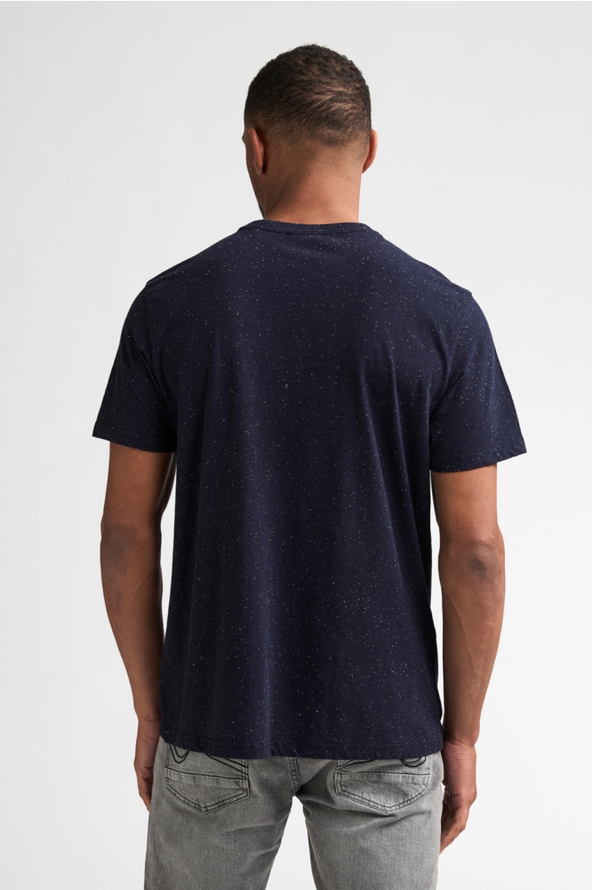 Petrol Industries blauwe heren t-shirt | Model achteraanzicht