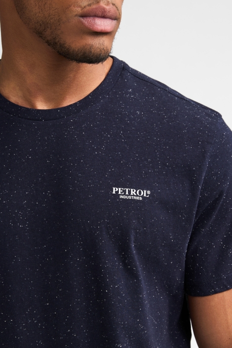 Petrol Industries blauwe heren t-shirt | Close up