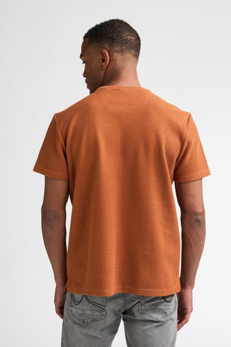 Petrol Industries koperen heren t-shirt | Model achteraanzicht