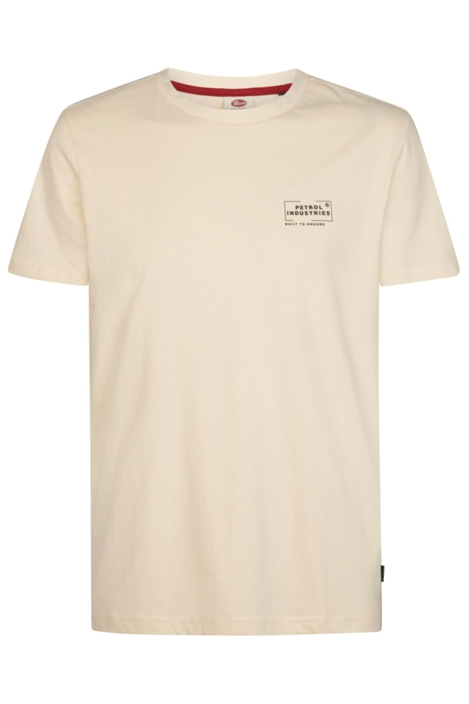 Petrol Industries beige heren t-shirt | Vooraanzicht