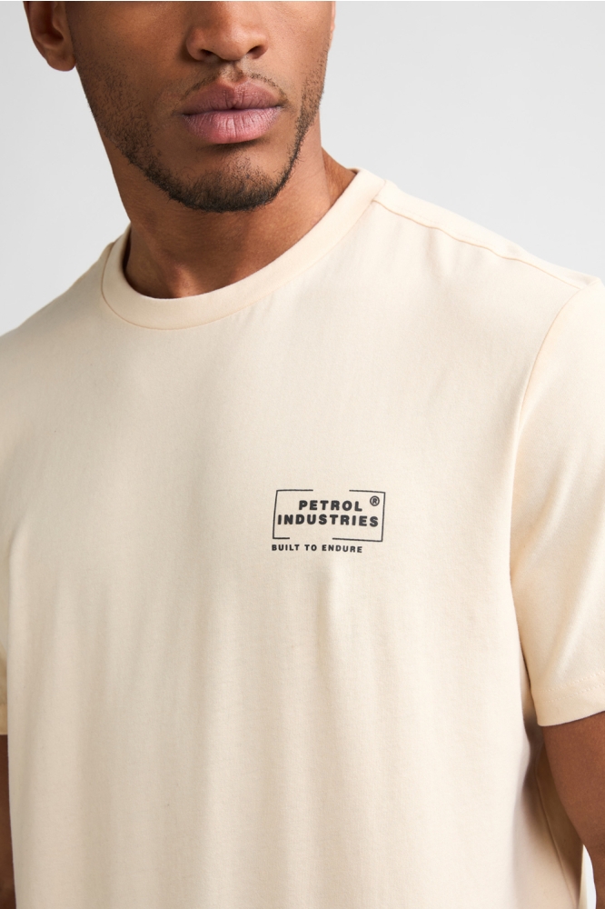 Petrol Industries beige heren t-shirt | Close up