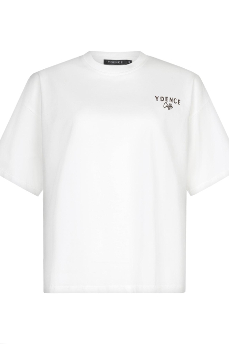 Ydence witte dames t-shirt | Vooraanzicht