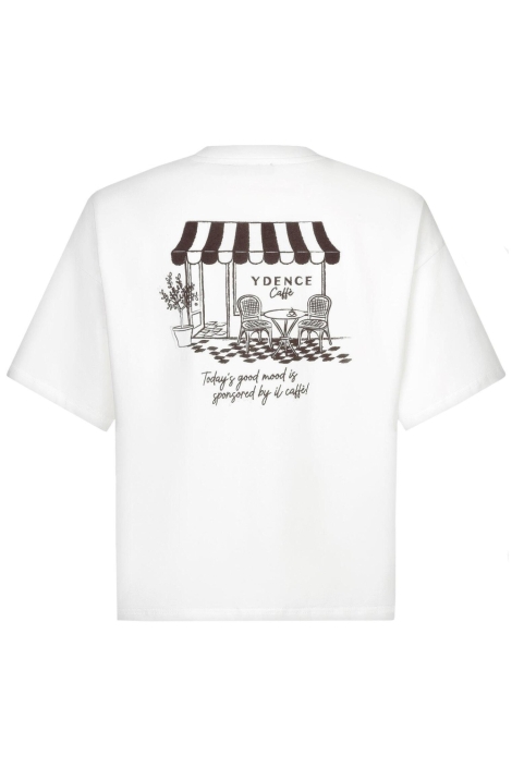 Ydence witte dames t-shirt | Achteraanzicht