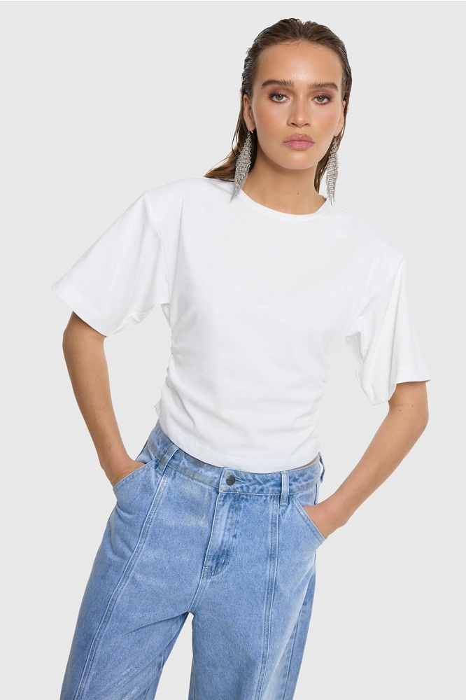Refined Department witte dames t-shirt | Model vooraanzicht