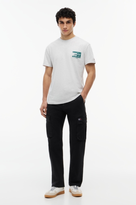 Tommy Jeans grijze heren t-shirt | Model