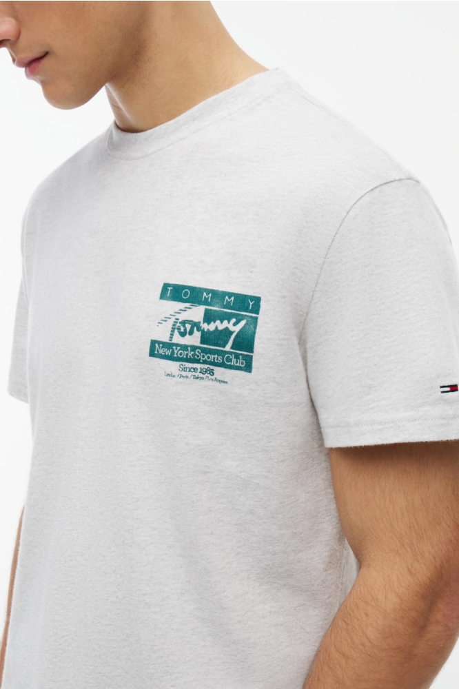Tommy Jeans grijze heren t-shirt | Close up