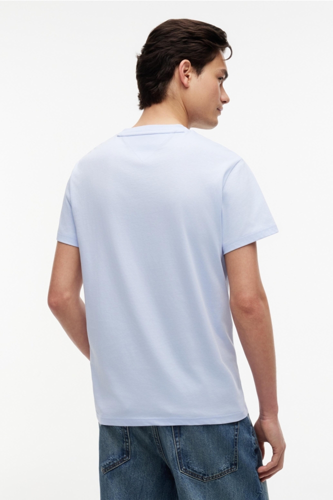 Tommy Jeans blauwe heren t-shirt | Model achteraanzicht