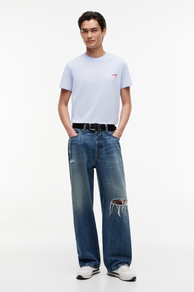 Tommy Jeans blauwe heren t-shirt | Model